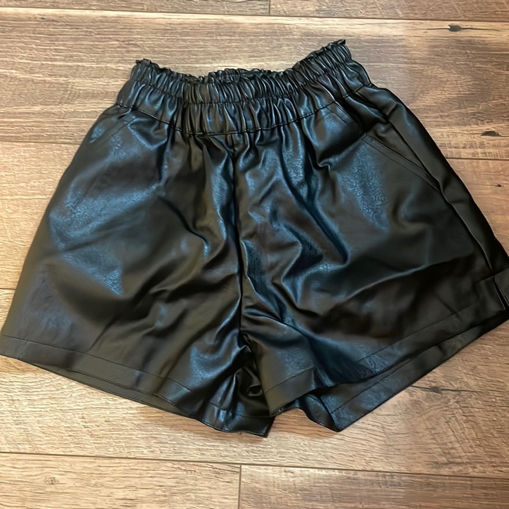 Black Leather Shorts!